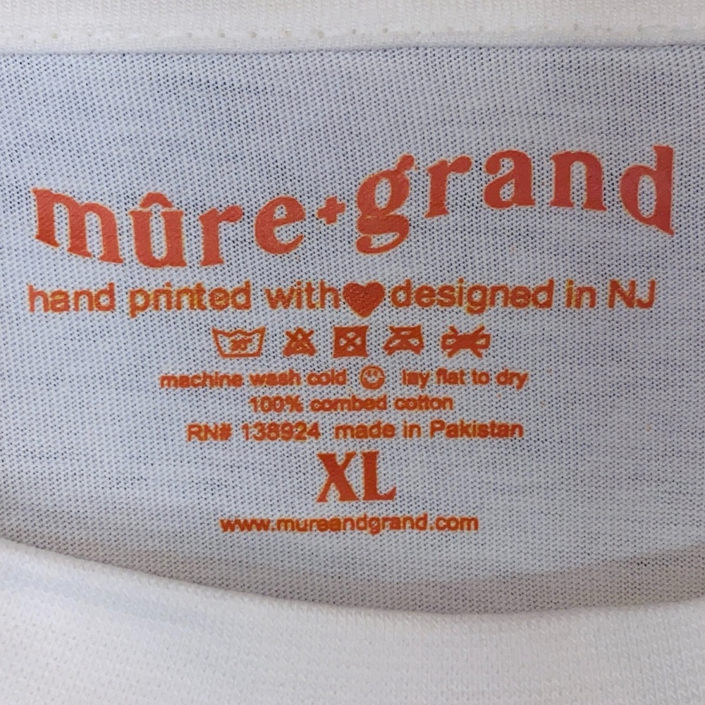 NWOT mure + grand White/Red Multicolor 100% Cotton Breakfast Club Tee, Size XL - Picture 6 of 6